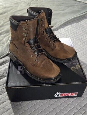 Rocky Mens Boots Size 10.5 Brand New 8 Inch Tall Square Toe Composite Toe